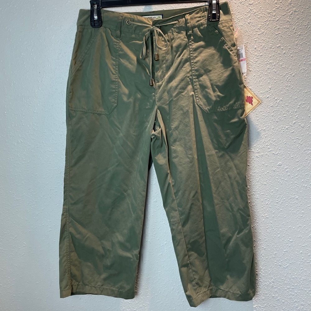 NWT Caribbean Joe Dark Green Cropped Pants Size 10